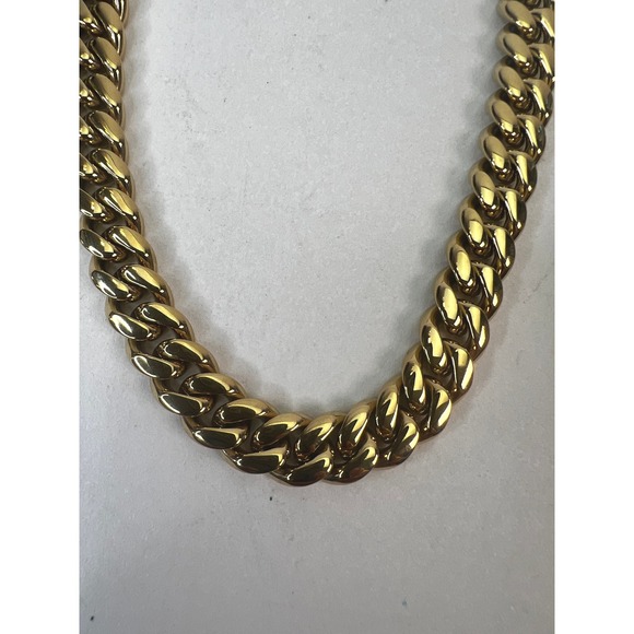 GLD Cuban Link Chain Necklace Gold Tone‎ Statement Jewelry Hip Hop Style - Picture 5 of 10